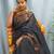 Black and copper  jamdani jerry print cotton silk saree  for womens and girls