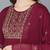 Women purple printed pure cotton  stiched anarkali kurta trousers suit set
