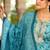 women sea green silk blend ethnic motifs embroidered straight kurta trouser with dupatta