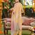 women yellow silk blend geometric printed straight kurta trouser with dupatta