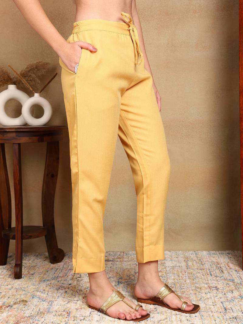 women yellow silk blend geometric printed straight kurta trouser with dupatta