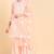 Women pink embroidered poly silk stiched straight kurta sharara suit set