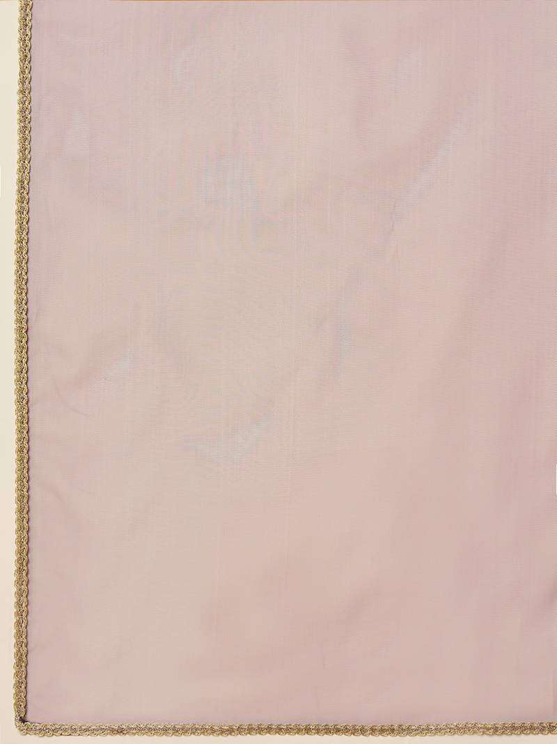 women purple silk blend woven design embroidered anarkali kurta trouser with dupatta