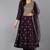 Women purple printed silk blend stiched anarkali kurta palazzo suit set