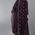 Women purple printed silk blend stiched anarkali kurta palazzo suit set