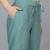 Women green embroidered silk blend stiched straight kurta trousers suit set