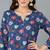Women blue printed rayon stiched straight kurta pant suit set