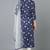Women blue printed rayon stiched straight kurta pant suit set
