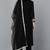 Women black printed silk blend stiched straight kurta trousers suit set