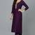 Women purple printed silk blend stiched straight kurta trousers suit set