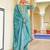 women sea green silk blend ethnic motifs embroidered straight kurta trouser with dupatta