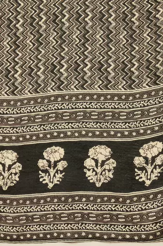 women black rayon blend geometric printed straight kurta trouser with dupatta