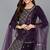 Women purple printed silk blend stiched straight kurta pant suit set