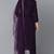 Women purple printed silk blend stiched straight kurta pant suit set