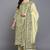 Women yellow printed silk blend stiched straight kurta pant suit set