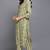 Women yellow printed silk blend stiched straight kurta pant suit set