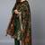 Women green printed silk blend stiched straight kurta pant suit set