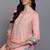 Women pink printed pure cotton  stiched straight kurta trousers suit set