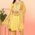 Women yellow printed pure cotton  stiched straight kurta salwar suit set