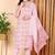 Women pink printed pure cotton  stiched straight kurta salwar suit set