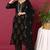 Women black printed rayon stiched straight kurta salwar suit set