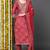 Women red printed silk blend stiched straight kurta palazzo suit set