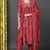 Women red printed polyester stiched flared kurta palazzo suit set