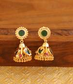 Kerala style gold plated palakka mango earrings
