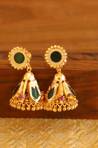 Kerala style gold plated palakka nagapadam earrings