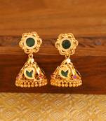 Kerala style gold plated palakka mango earrings