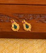 Kerala style gold plated palakka earrings