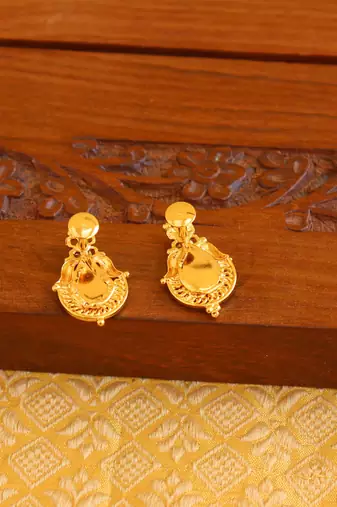 Kerala style gold plated palakka earrings