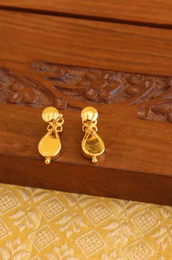 Kerala style gold plated palakka earrings