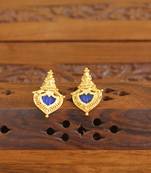 Kerala style gold plated temple palakka earrings