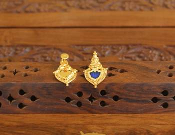 Kerala style gold plated temple palakka earrings 2