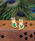 Kerala style gold plated palakka mango earrings