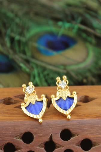 Kerala style gold plated palakka earrings