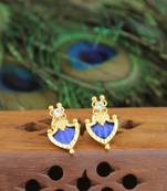 Kerala style gold plated palakka earrings