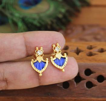 Kerala style gold plated palakka earrings 2