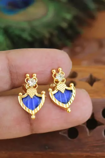 Kerala style gold plated palakka earrings