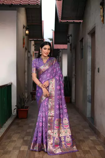 Sky-Blue Women'S Pure Gharchola Bandhej Dola Silk Blend Saree