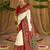 Off white colour georgette silk printed patola sarees with blouse