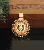 Kerala style gold plated krishna palakka pendant