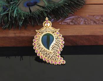 Kerala style gold plated mango pendant 1
