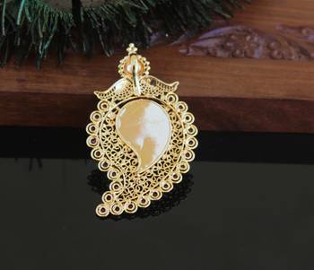 Kerala style gold plated mango pendant 3
