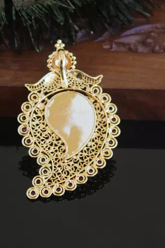 Kerala style gold plated mango pendant