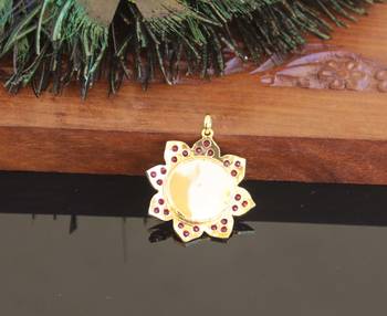 Kerala style gold plated palakka premioum stone pendant 3