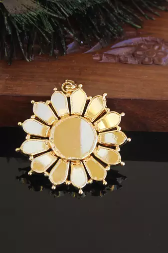 Kerala style gold plated palakka temple pendant