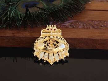 Kerala style gold plated palakka temple pendant 3