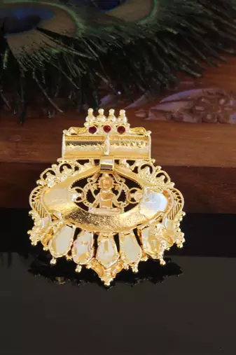 Kerala style gold plated palakka temple pendant